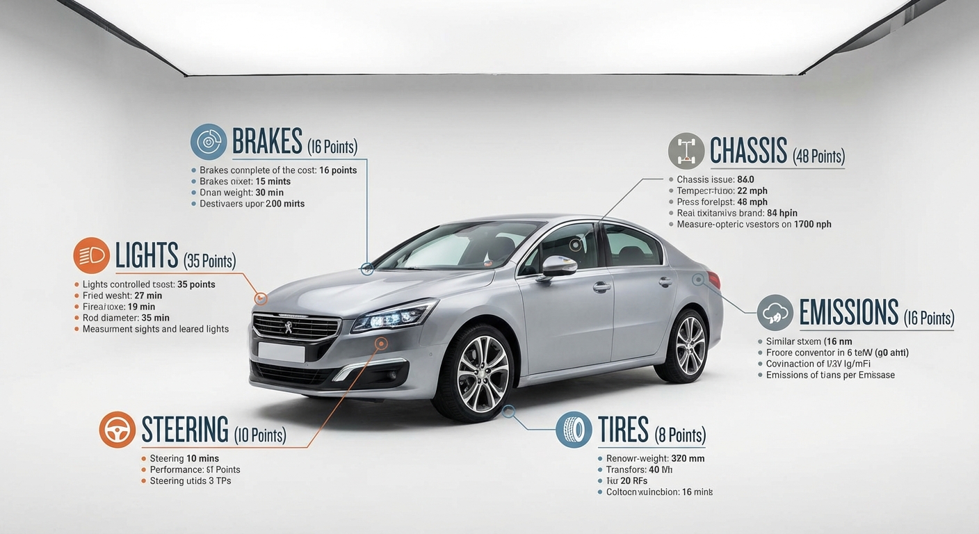 Les 133 points vérifiés lors du contrôle technique automobile