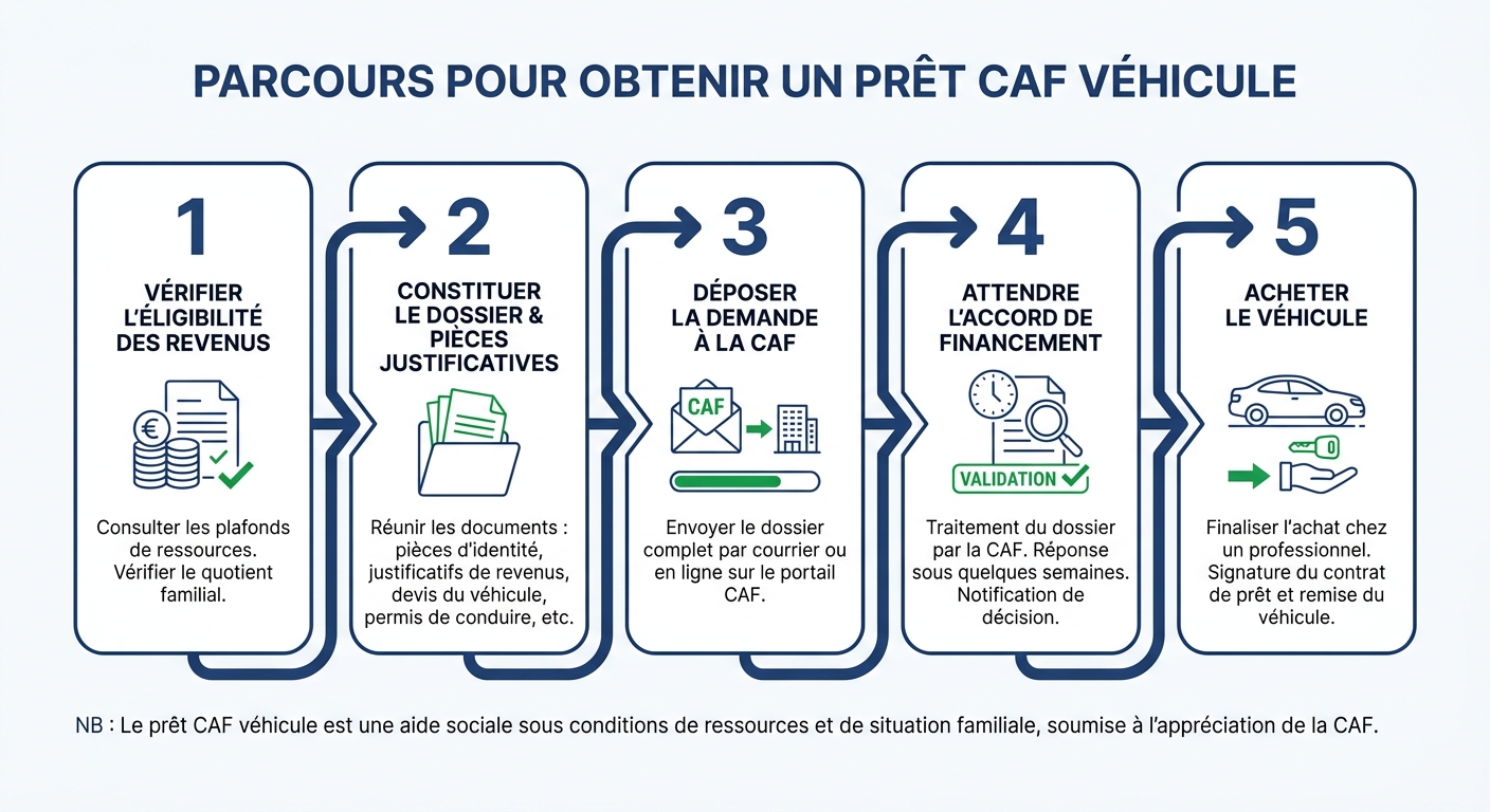 Étapes pour obtenir un prêt CAF voiture