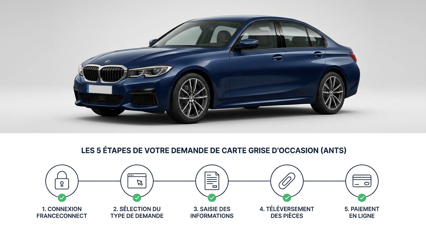 Les 5 étapes de la demande de carte grise sur le site de l'ANTS