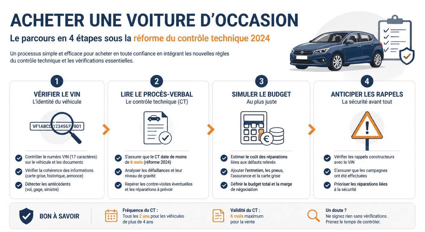 Méthode en quatre étapes pour sécuriser un achat d'occasion face à la réforme du contrôle technique 2024