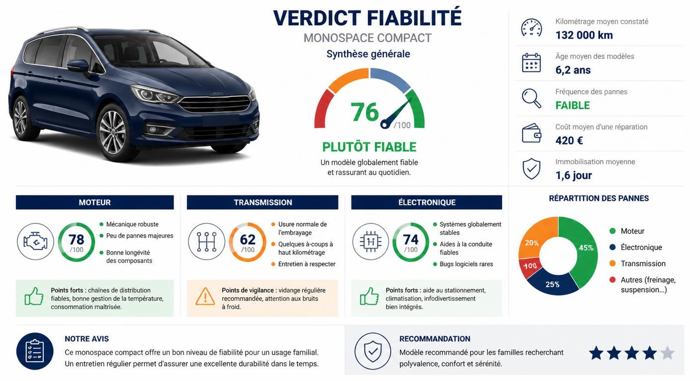 Infographie du verdict de fiabilité de la BMW Série 2 Active Tourer