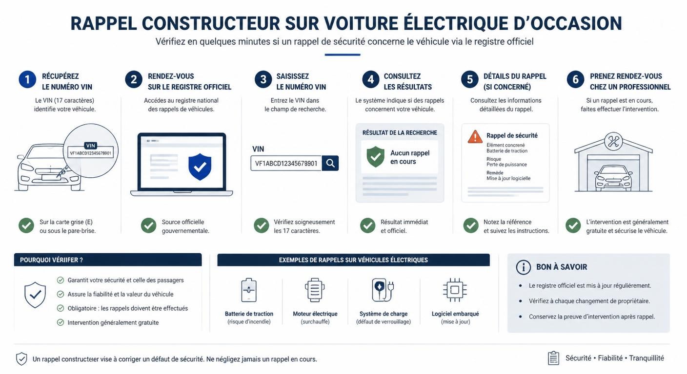 Infographie pour vérifier les rappels de la Fiat 500e